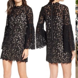 Endless Rose long sleeve lace shift dress